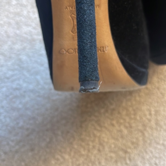 Jimmy Choo suede peep-toe platform heeled booties - Picture 5 of 11